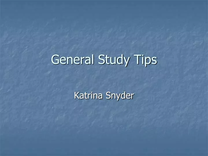 general study tips