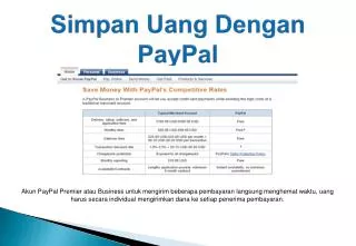 Simpan Uang dengan PayPal