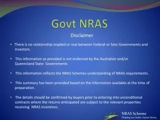 Govt NRAS