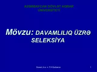 m vzu davamliliq zr seleks ya