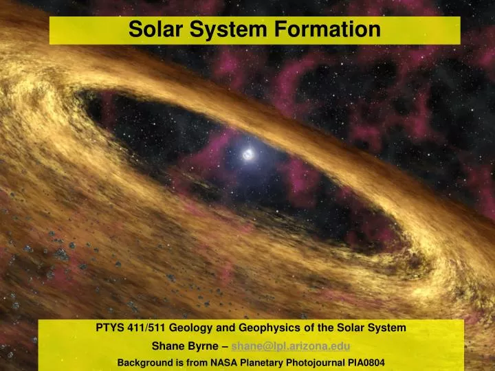 solar system formation