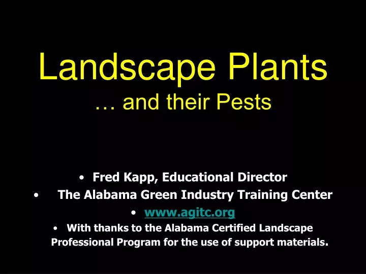 landscape plants and their pests