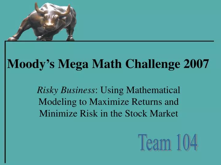 moody s mega math challenge 2007