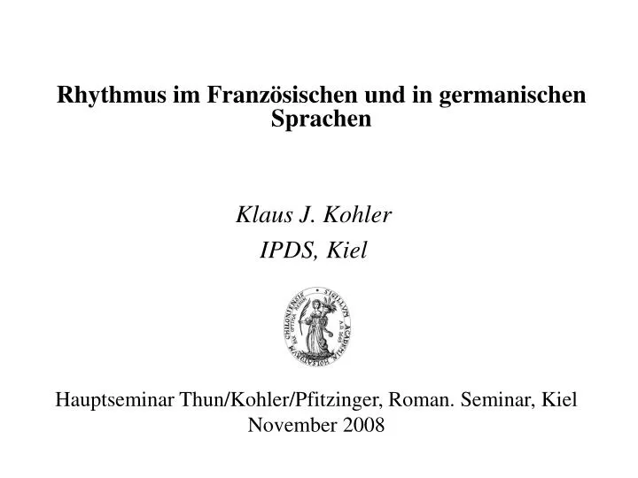 rhythmus im franz sischen und in germanischen sprachen