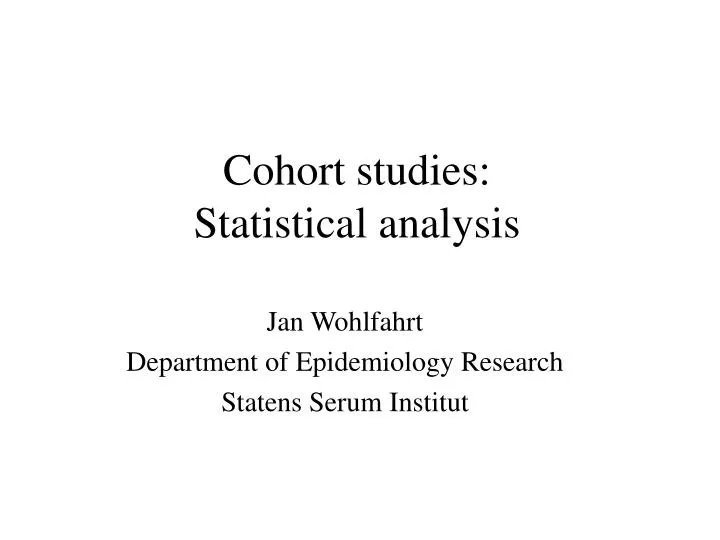 cohort studies statistical analysis