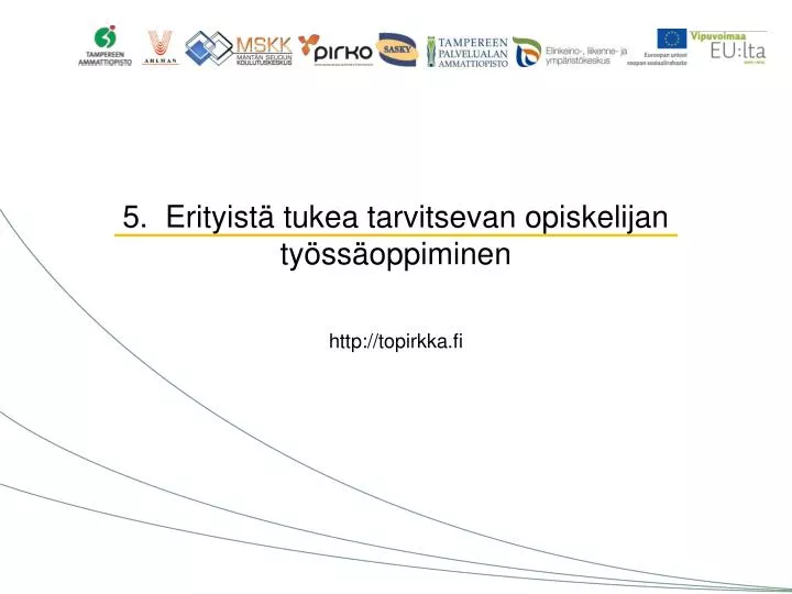 5 erityist tukea tarvitsevan opiskelijan ty ss oppiminen