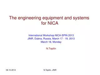 The engineering equipment and systems for NICA