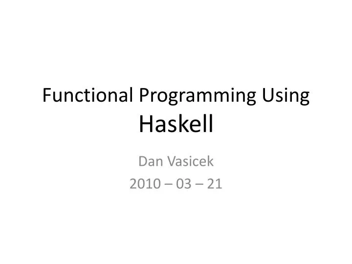 functional programming using haskell