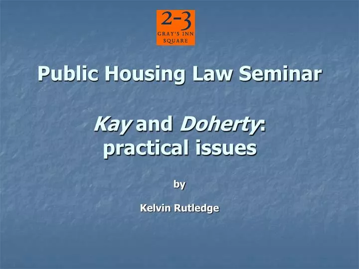 public housing law seminar kay and doherty practical issues