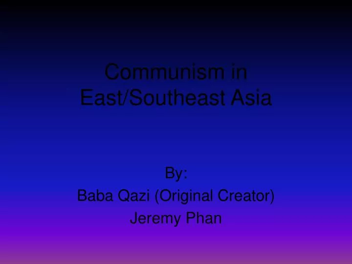 communism in east southeast asia