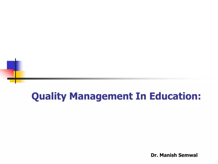 quality management in education
