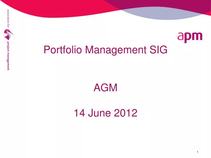 portfolio management sig agm 14 june 2012