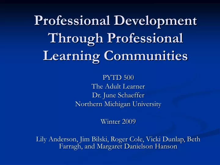 professional development through professional learning communities