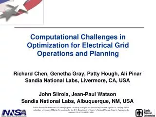 Computational Challenges in Optimization for Electrical Grid Operations and Planning