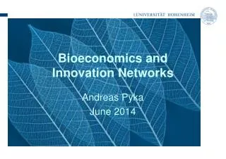 Bioeconomics and Innovation Networks