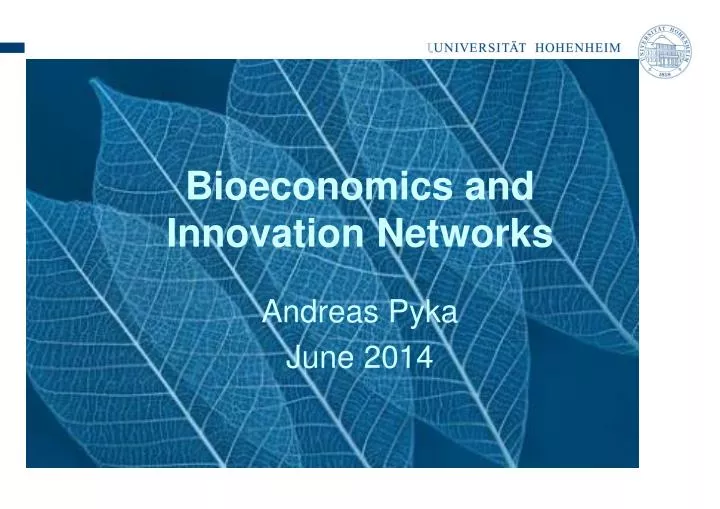 bioeconomics and innovation networks