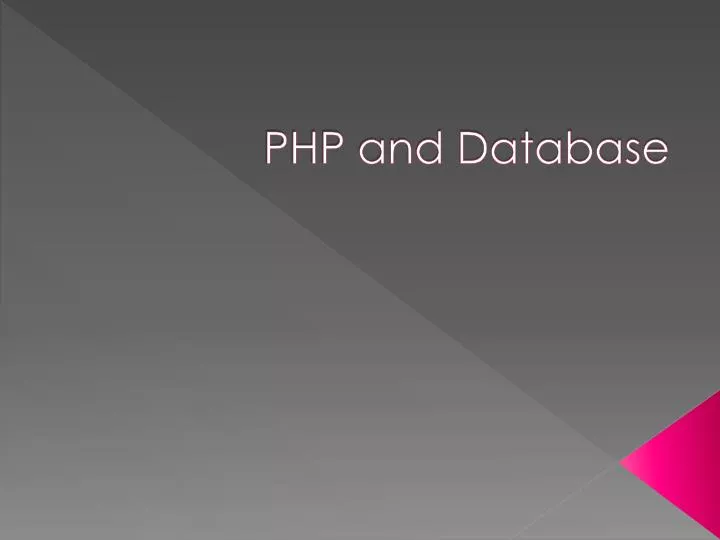 php and database