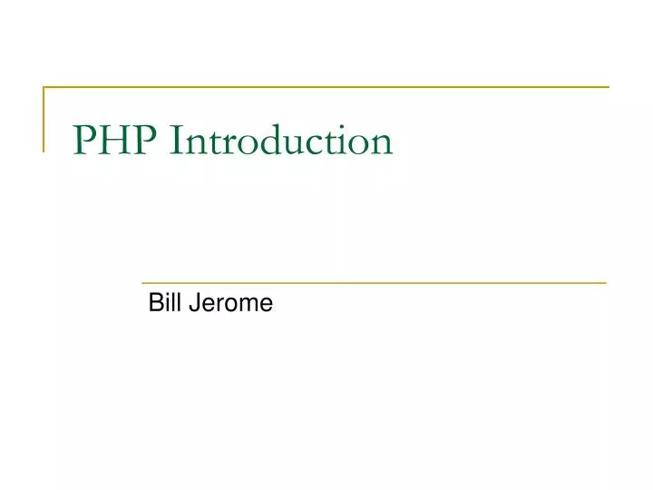 php introduction