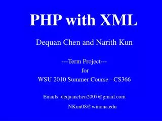 PHP with XML