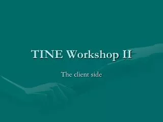 TINE Workshop II