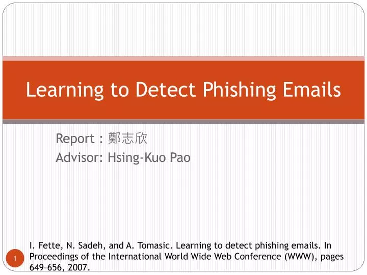 learning to detect phishing emails
