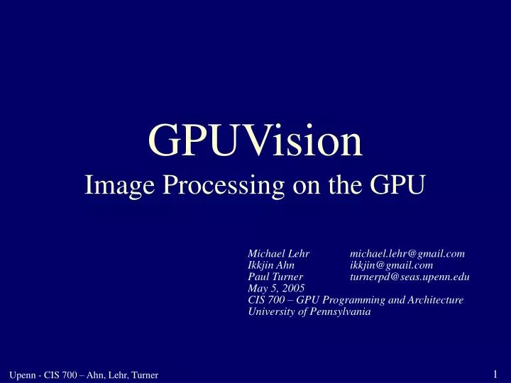gpuvision image processing on the gpu