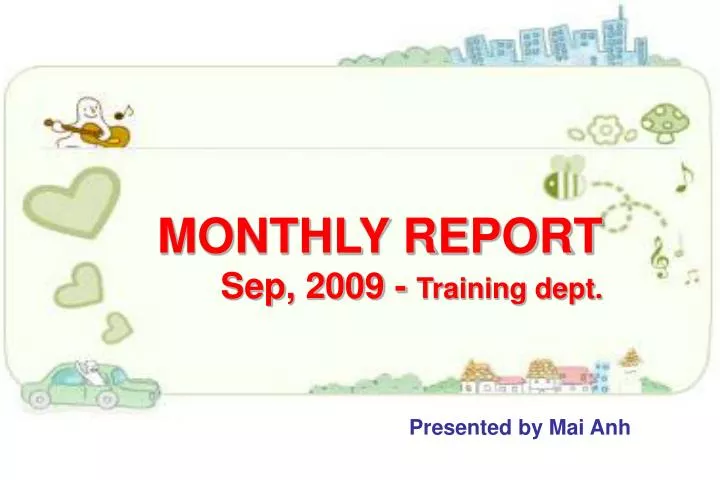 monthly report sep 2009 training dept