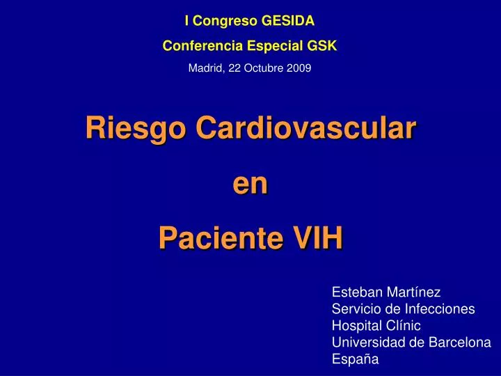 riesgo cardiovascular en paciente vih