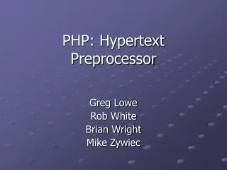 PHP: Hypertext Preprocessor