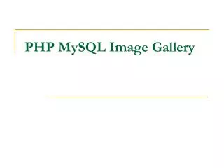 PHP MySQL Image Gallery