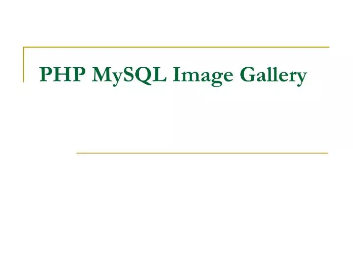 php mysql image gallery