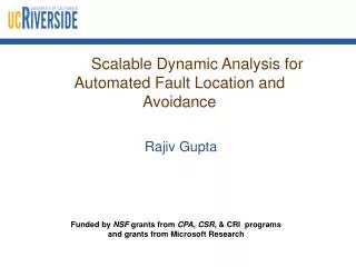 Scalable Dynamic Analysis for Automated Fault Location and Avoidance