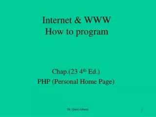 Internet &amp; WWW How to program