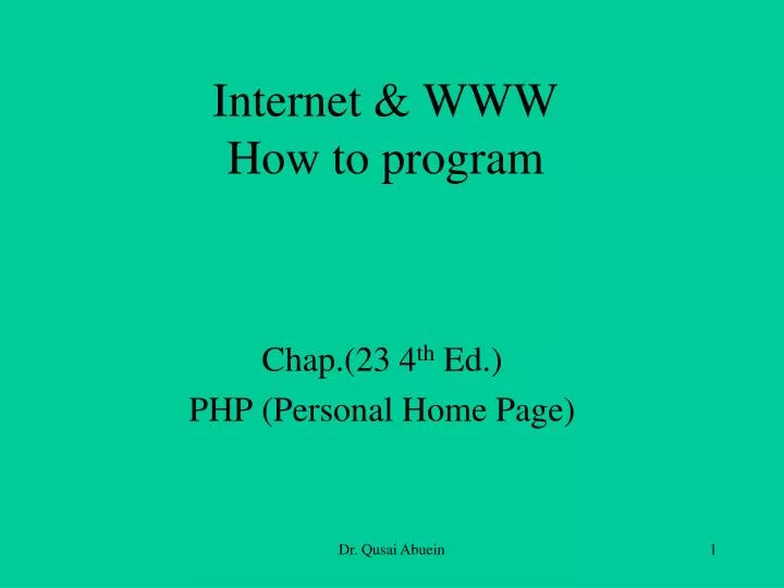 internet www how to program