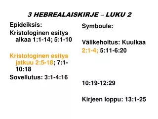 3 hebrealaiskirje luku 2