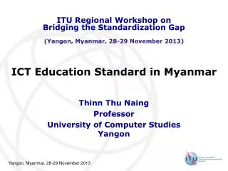 ICT Education Standard in Myanmar