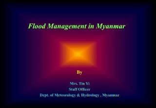 Flood Management in Myanmar