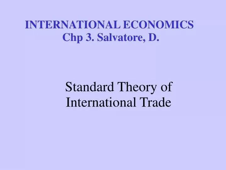 standard theory of international trade