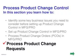 Process Product Change Requests