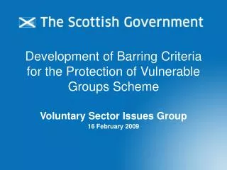 Development of Barring Criteria for the Protection of Vulnerable Groups Scheme