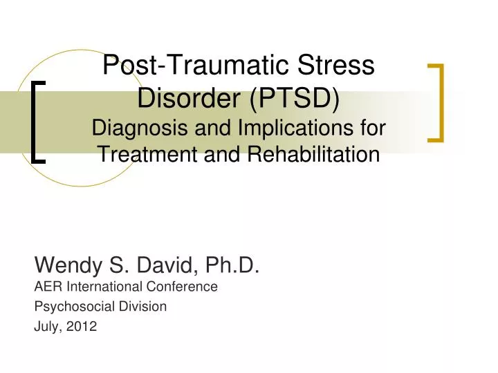 post traumatic stress disorder ptsd diagnosis and implications for treatment and rehabilitation