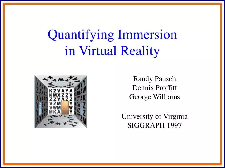quantifying immersion in virtual reality