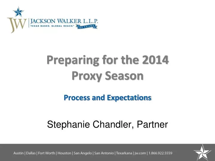 preparing for the 2014 proxy season