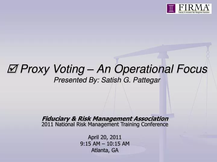 proxy voting an operational focus presented by satish g pattegar