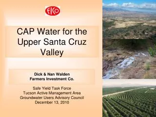 CAP Water for the Upper Santa Cruz Valley