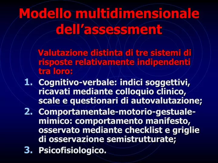 modello multidimensionale dell assessment