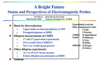 A Bright Future Status and Perspectives of Electromagnetic Probes