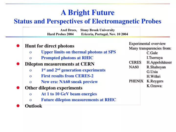 a bright future status and perspectives of electromagnetic probes