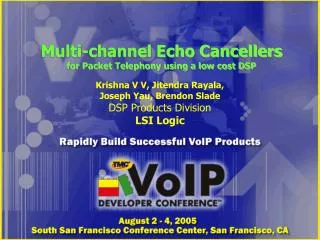 Multi-channel Echo Cancellers for Packet Telephony using a low cost DSP