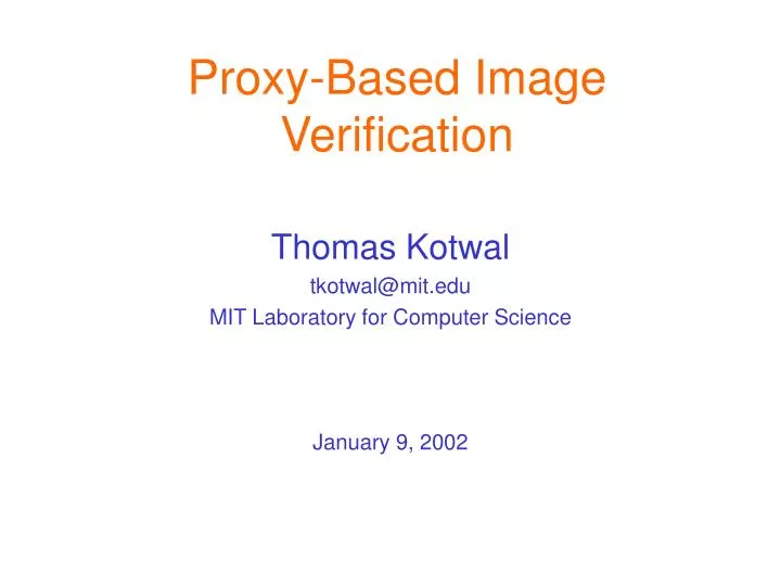 proxy based image verification